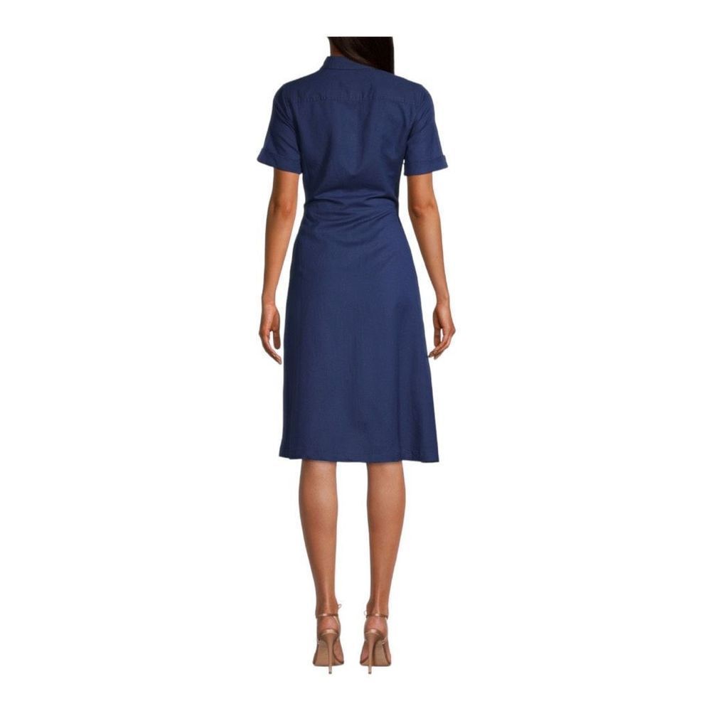 Vineyard vines Blue Linen Blend Tie Front Dress Size 10 NWT - Picture 4 of 9